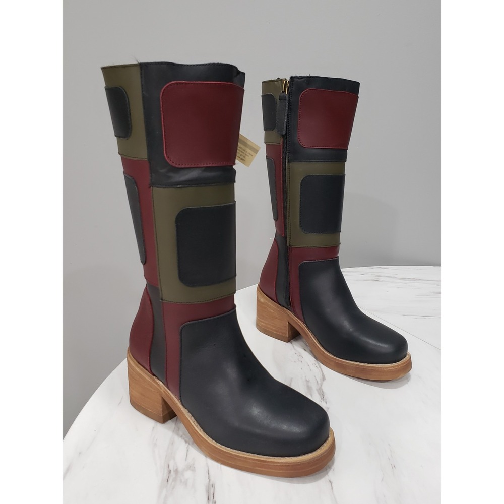 NEW NO BOX 6.5 Dingo Patches Cowboy Boots DI2366-001 MOD Retro 70s Patchwork